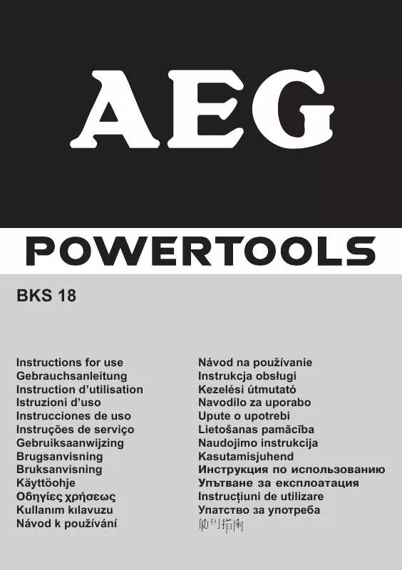 Mode d'emploi AEG-ELECTROLUX BKS 18 LI