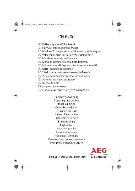 Mode d'emploi AEG-ELECTROLUX CG6200