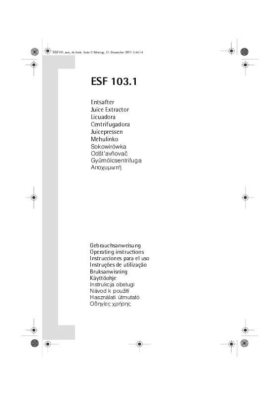 Mode d'emploi AEG-ELECTROLUX ESF103.1