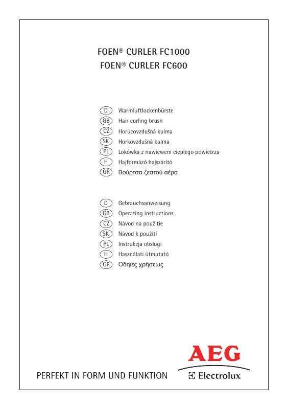 Mode d'emploi AEG-ELECTROLUX FOEN CURLER FC 1000