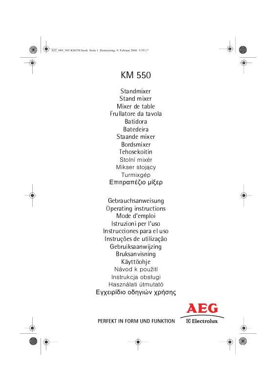 Mode d'emploi AEG-ELECTROLUX KM550