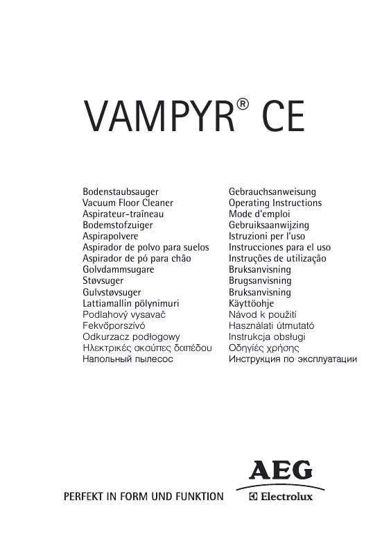 Mode d'emploi AEG-ELECTROLUX VAMPYR ACE 4111