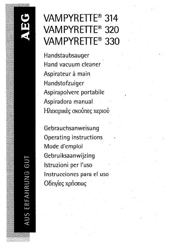 Mode d'emploi AEG-ELECTROLUX VAMPYRETTE330