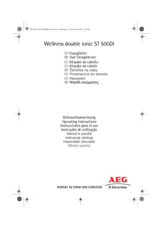 Mode d'emploi AEG-ELECTROLUX WELLNESS DOUBLE IONIC ST 500DI