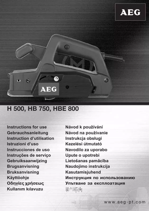 Mode d'emploi AEG H 500