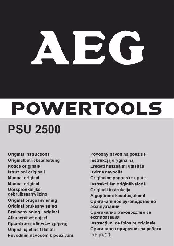 Mode d'emploi AEG PSU 2500