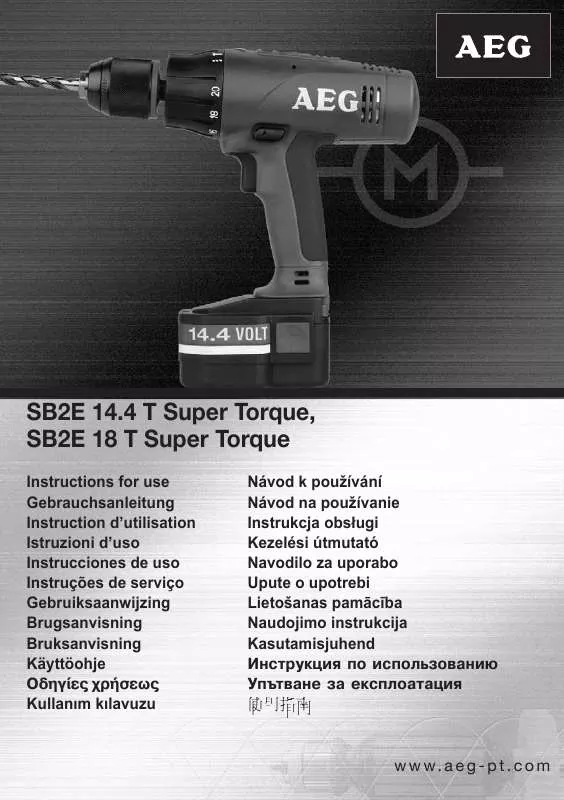 Mode d'emploi AEG SB2E 14.4 T SUPER TORQUE