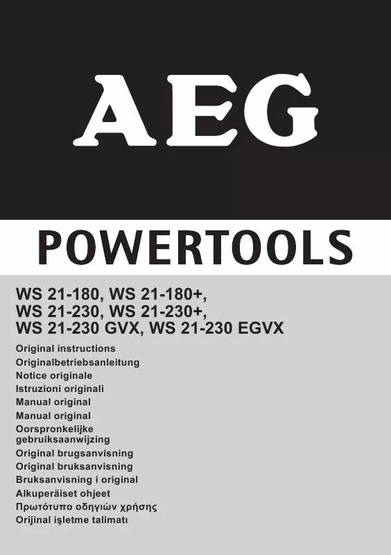 Mode d'emploi AEG WS 21-230 GVX