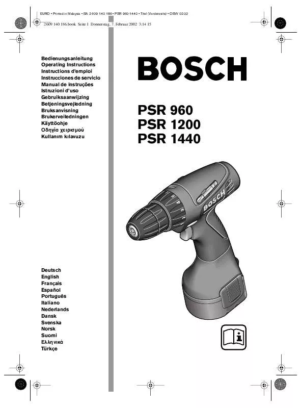 Mode d'emploi BOSCH PSR 960
