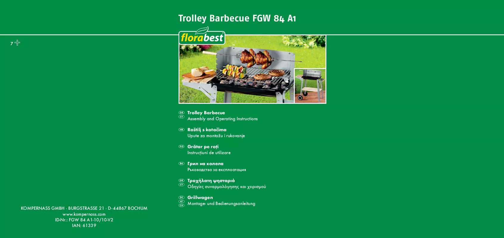 Mode d'emploi FLORABEST FGW 84 A1 TROLLEY BARBECUE