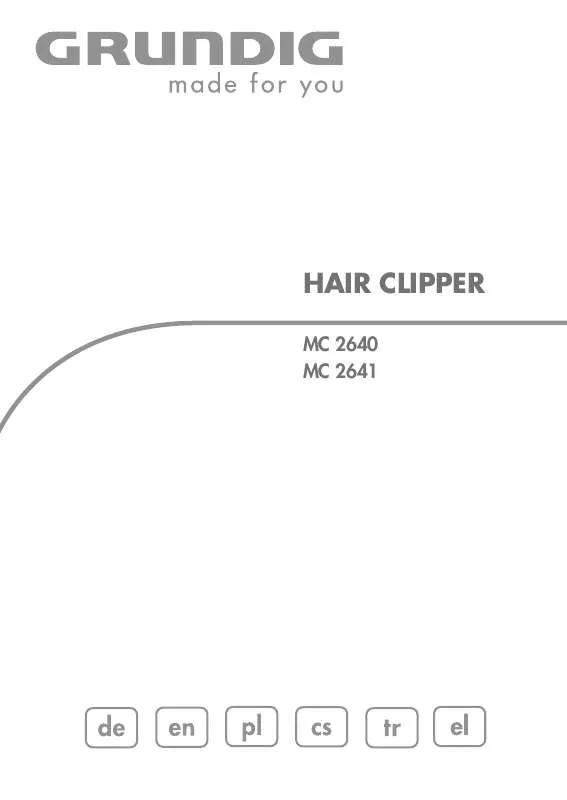 Mode d'emploi GRUNDIG MC 2640 HAIR CLIPPER, R/M, TELESCOPI