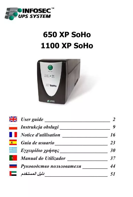 Mode d'emploi INFOSEC 1100 XP SOHO