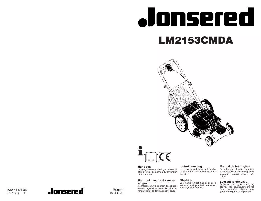Mode d'emploi JONSERED LM 2153 CMDA