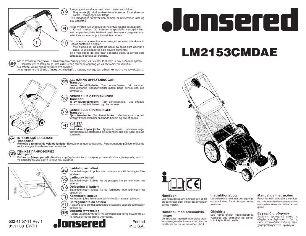 Mode d'emploi JONSERED LM 2153 CMDAE