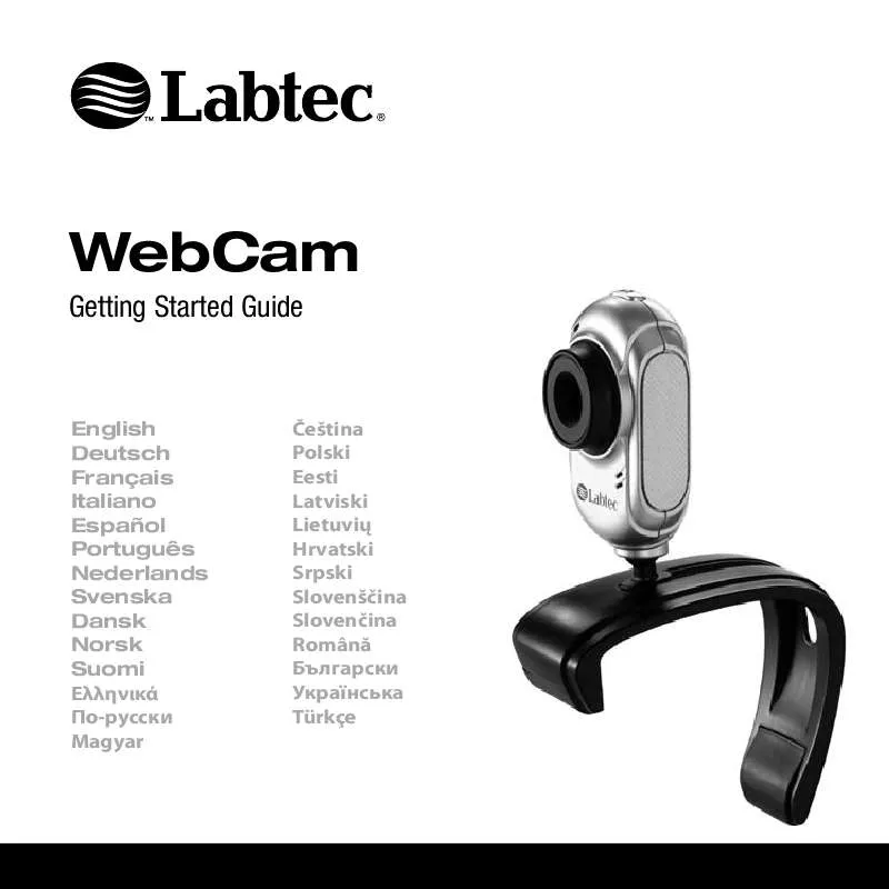 Mode d'emploi LABTEC WEBCAM 1200