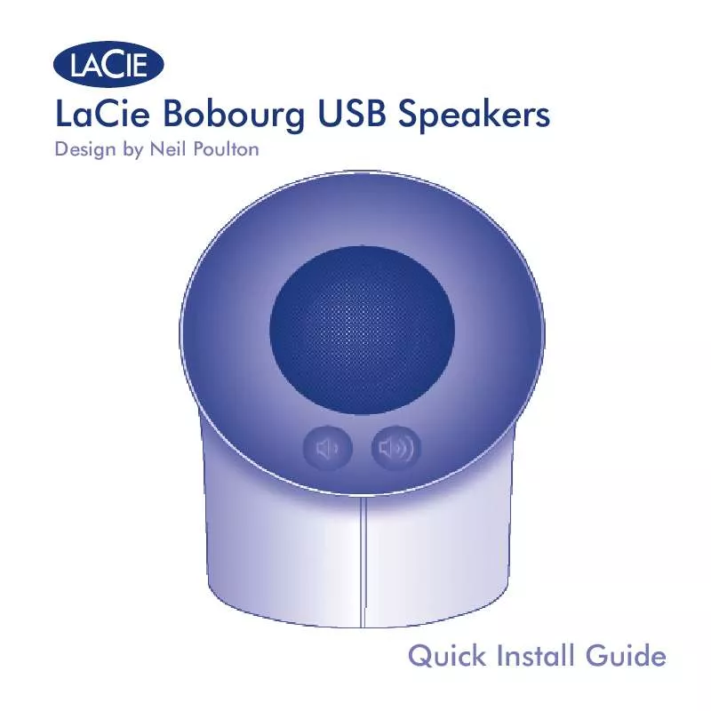 Mode d'emploi LACIE BOBOURG USB SPEAKERS