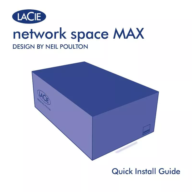 Mode d'emploi LACIE NETWORK SPACE MAX