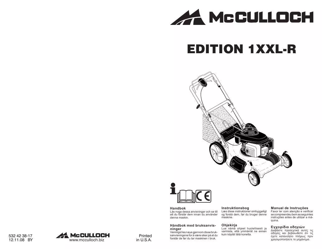 Mode d'emploi MCCULLOCH EDITION 1 XXL-R