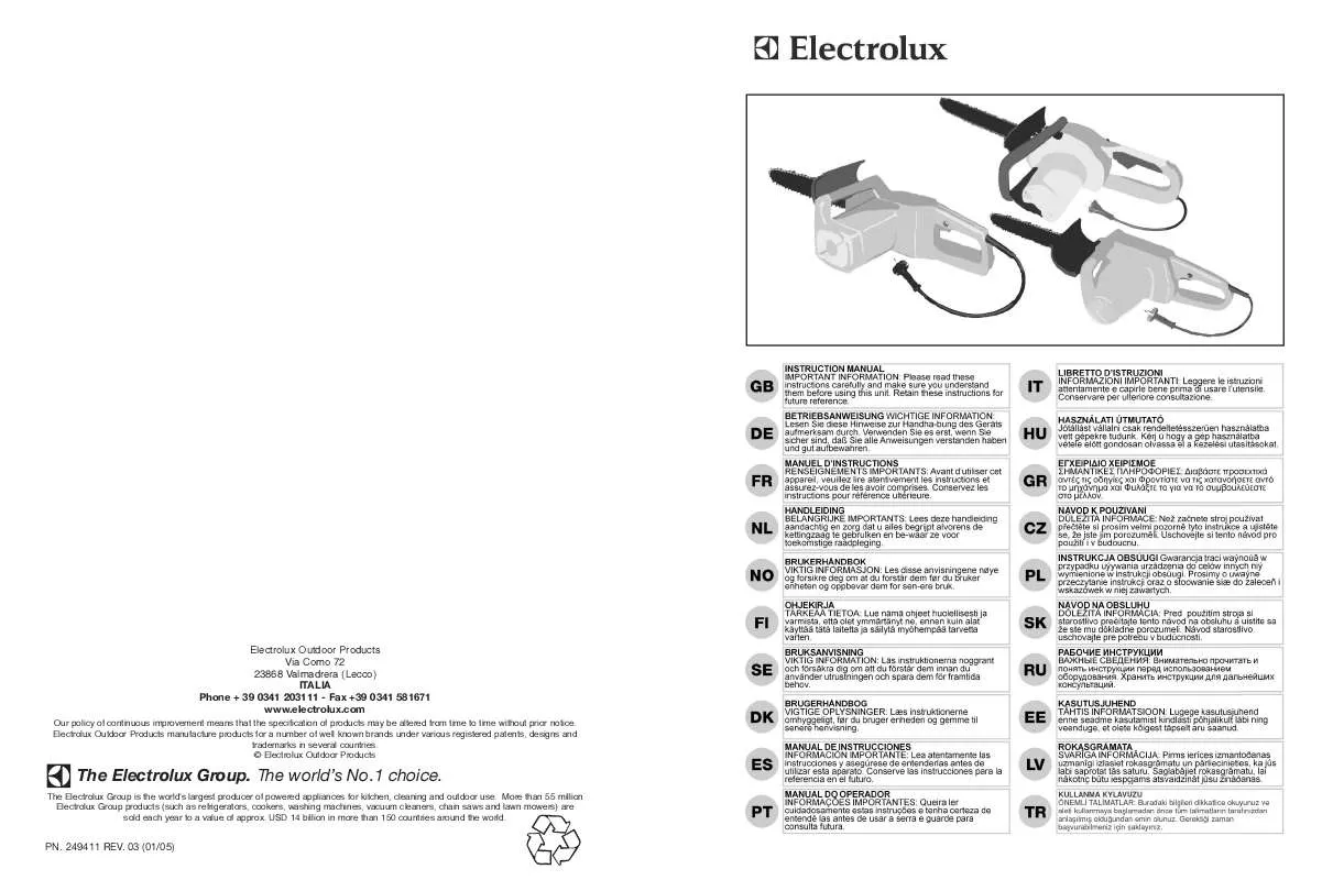 Mode d'emploi MCCULLOCH ELECTRAMAC 316 + BORSA/CATENA