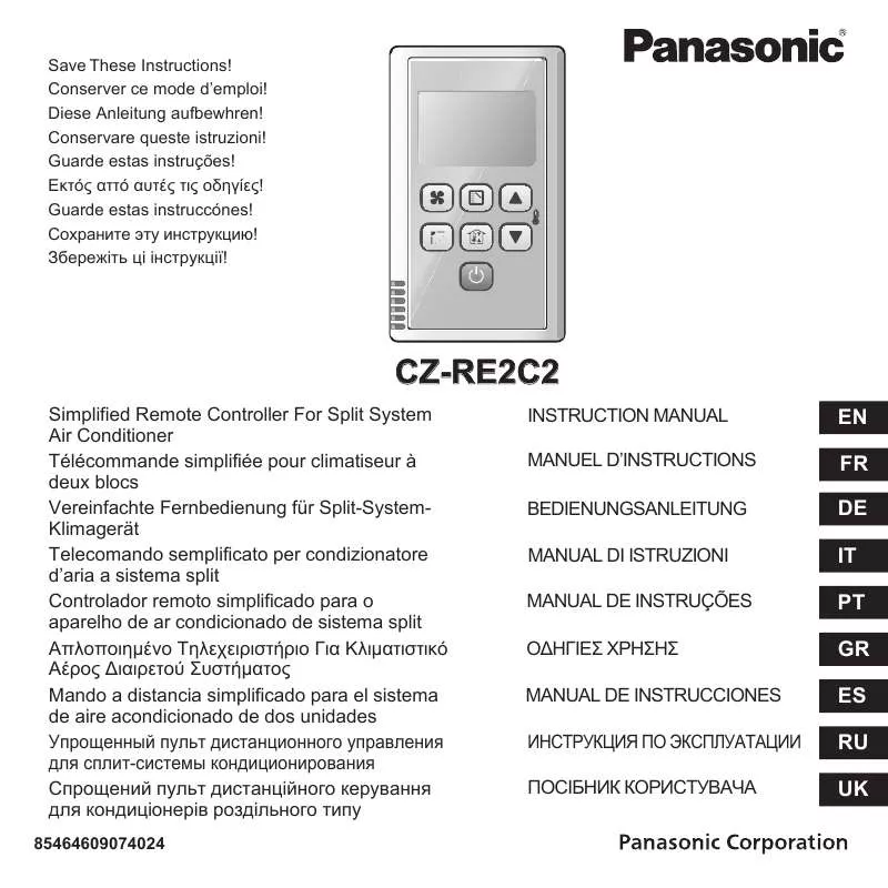 Mode d'emploi PANASONIC CZ-RE2C2