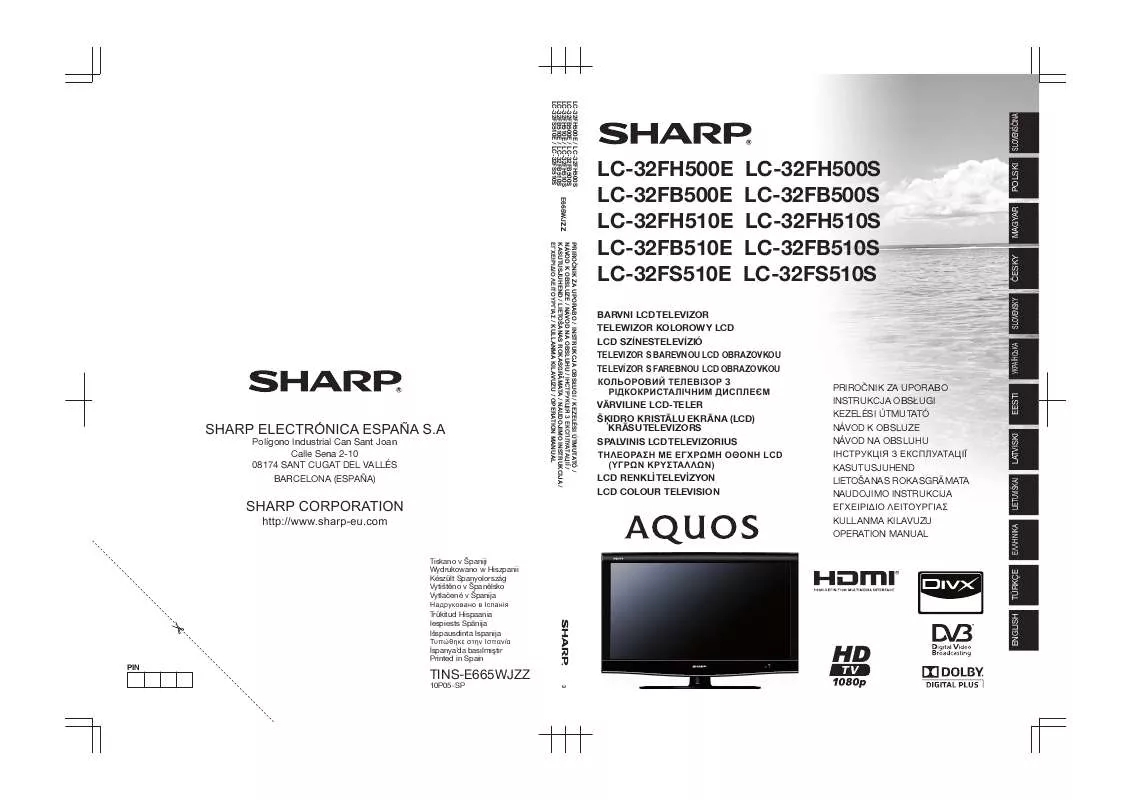 Mode d'emploi SHARP LC-FS510E