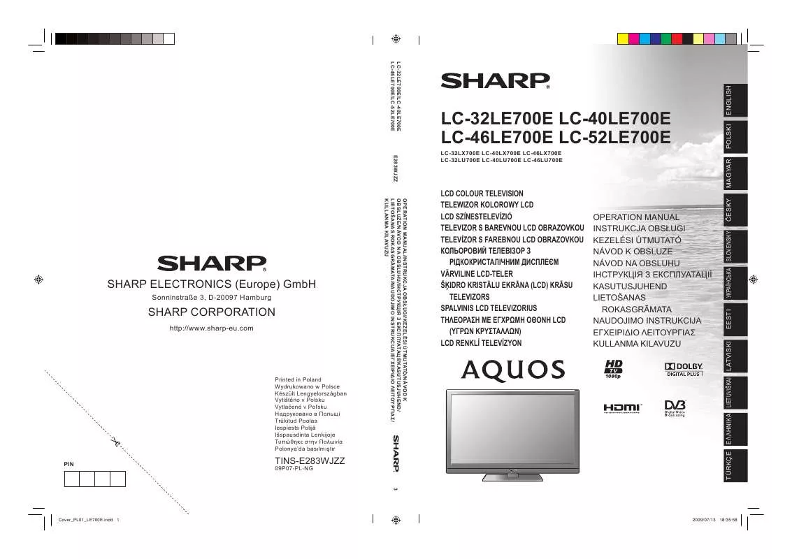 Mode d'emploi SHARP LC-LU700E