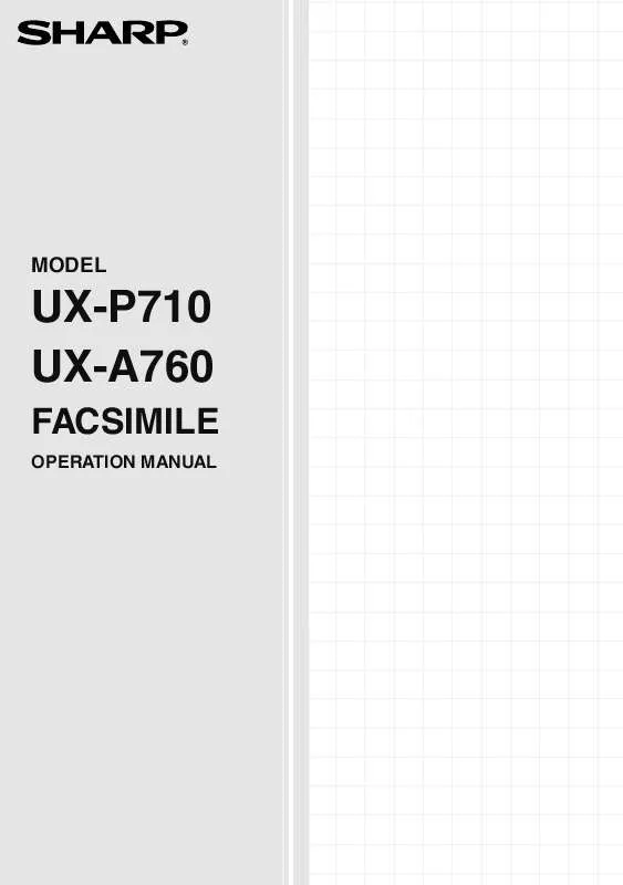 Mode d'emploi SHARP UX-P710/A760