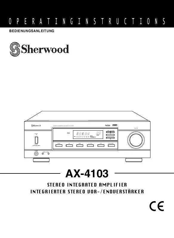 Mode d'emploi SHERWOOD AX-4103