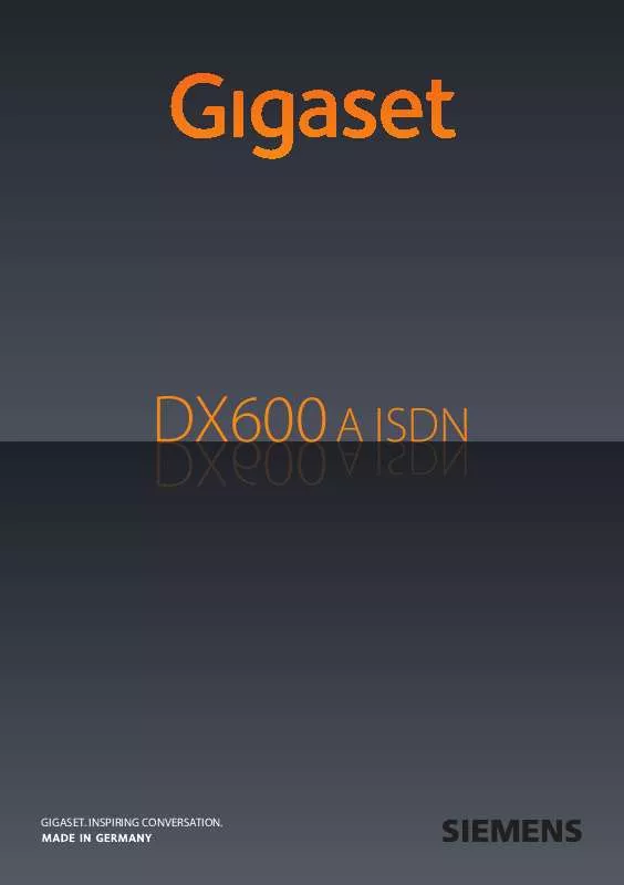 Mode d'emploi SIEMENS GIGASET DX600A