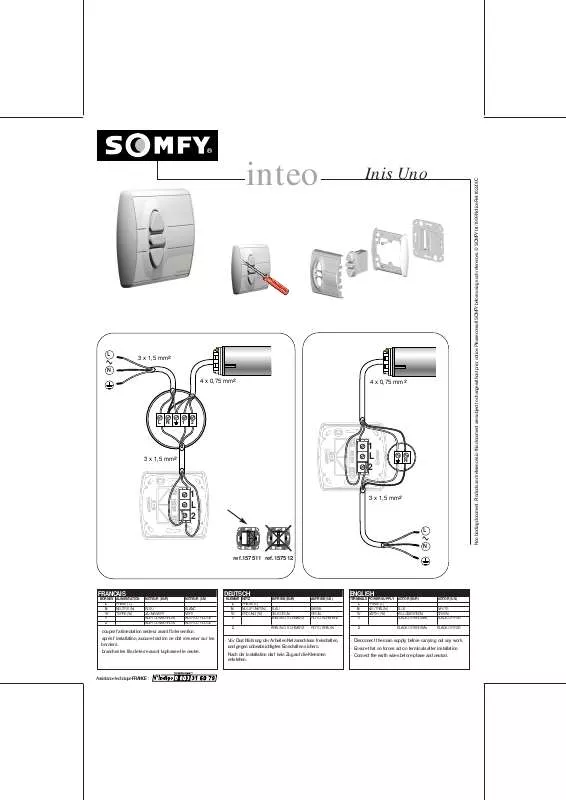 Mode d'emploi SOMFY INIS UNO