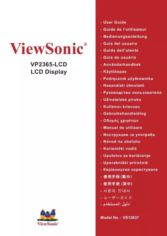 Mode d'emploi VIEWSONIC VP2365-LED