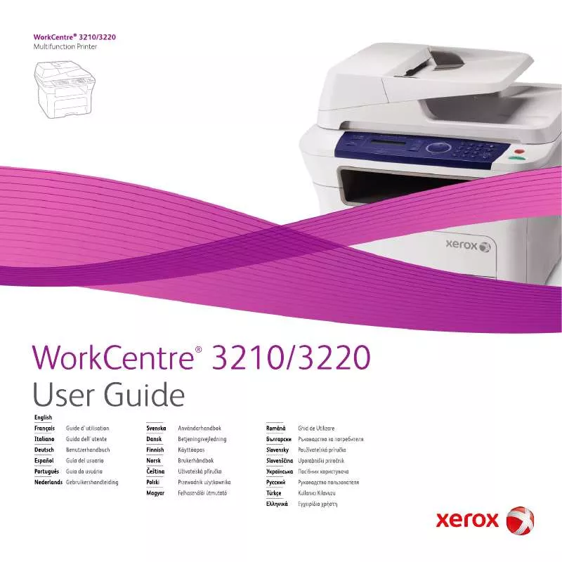Mode d'emploi XEROX WORKCENTRE 3210