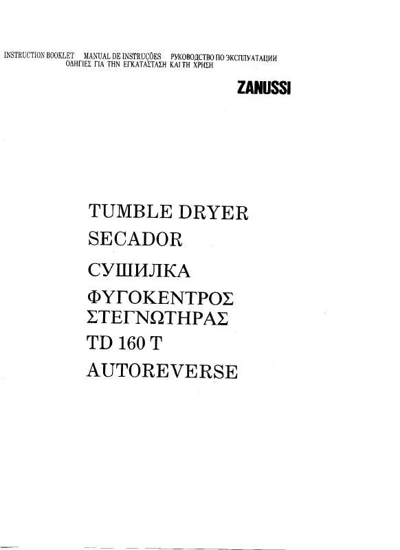 Mode d'emploi ZANUSSI TD160T