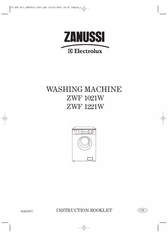 Mode d'emploi ZANUSSI ZWF1021W