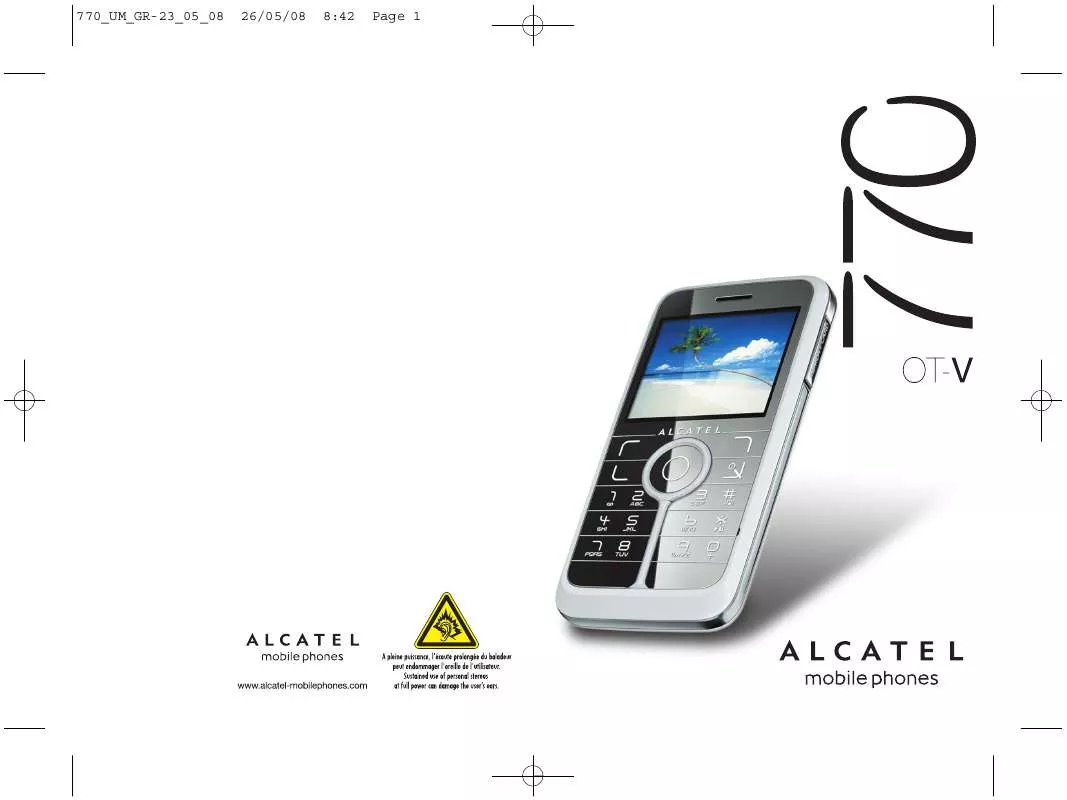 Mode d'emploi ALCATEL OT-V770A