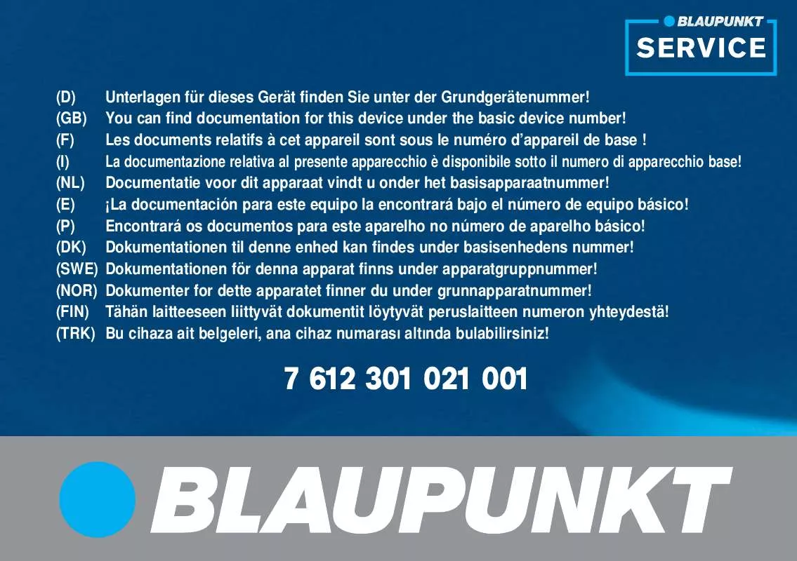 Mode d'emploi BLAUPUNKT TP E EXACT MP3 R/BL F