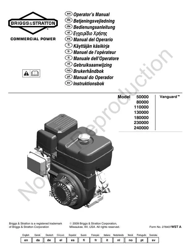 Mode d'emploi BRIGGS & STRATTON 117400