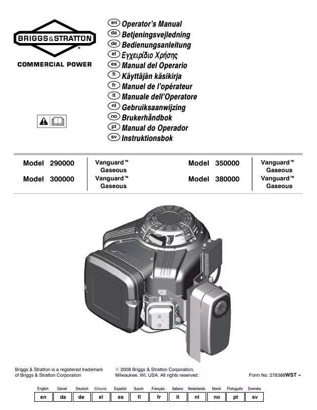 Mode d'emploi BRIGGS & STRATTON 380000