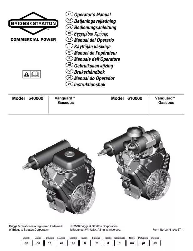 Mode d'emploi BRIGGS & STRATTON 542400