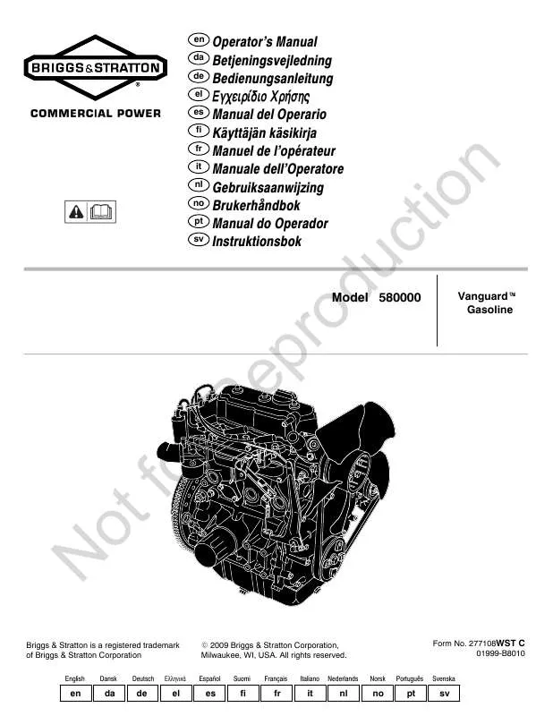 Mode d'emploi BRIGGS & STRATTON 580447