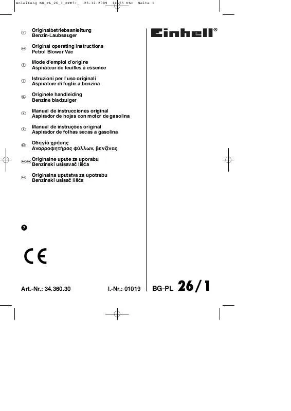 Mode d'emploi EINHELL BG-PL 26-1