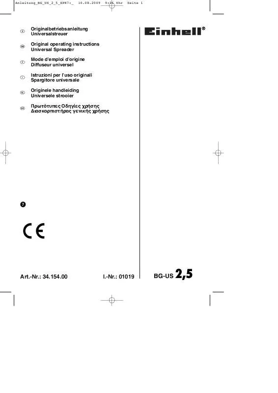 Mode d'emploi EINHELL BG-US 2.5