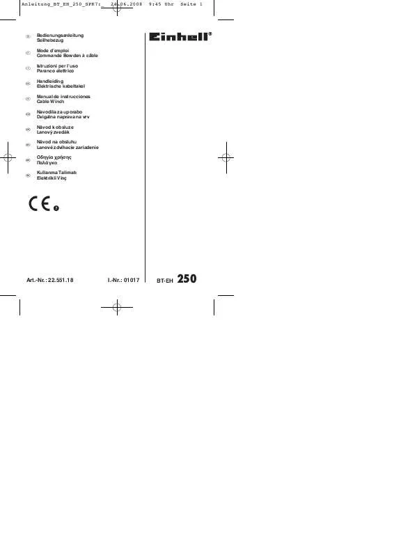 Mode d'emploi EINHELL BT-EH 250