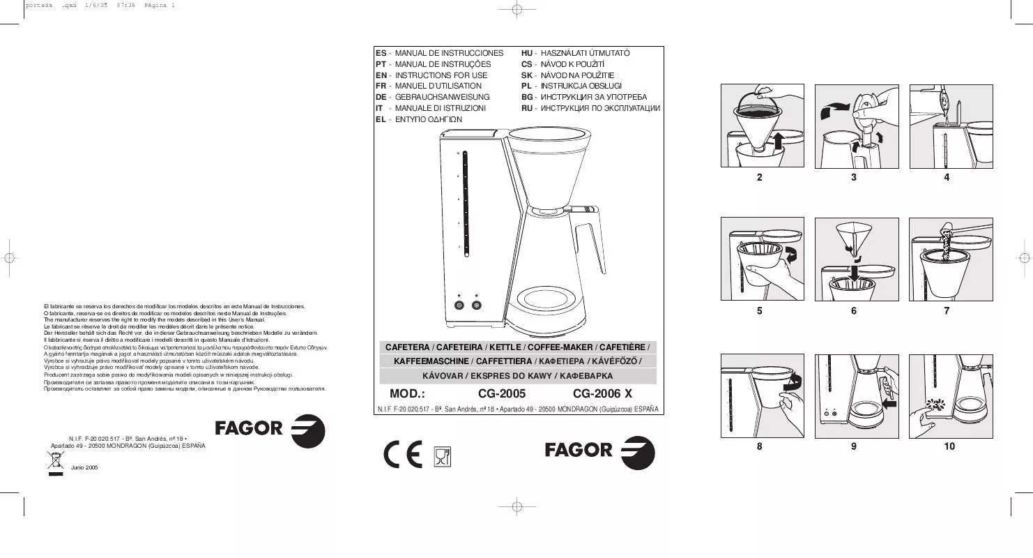 Mode d'emploi FAGOR CG-2005