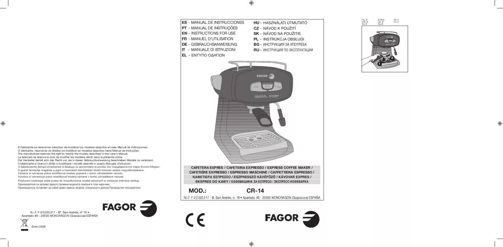 Mode d'emploi FAGOR CR-14