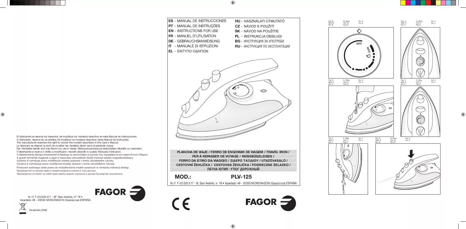 Mode d'emploi FAGOR PLV-125