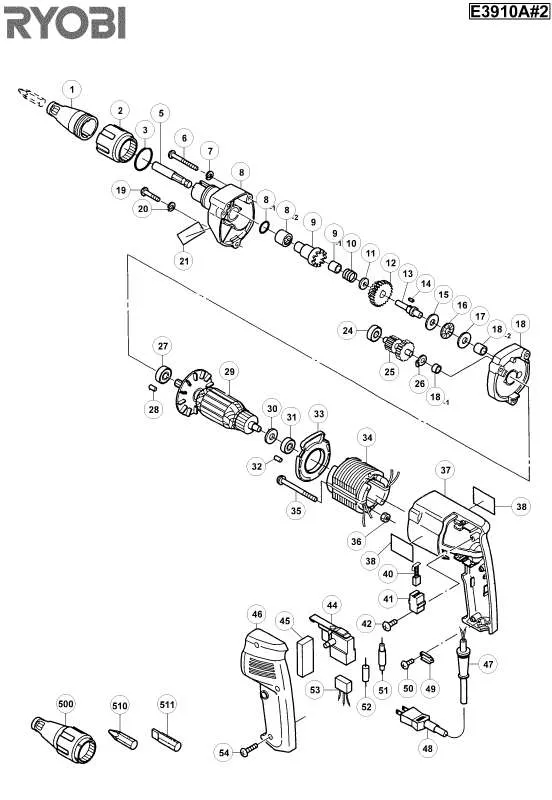 Mode d'emploi RYOBI E3910A-2