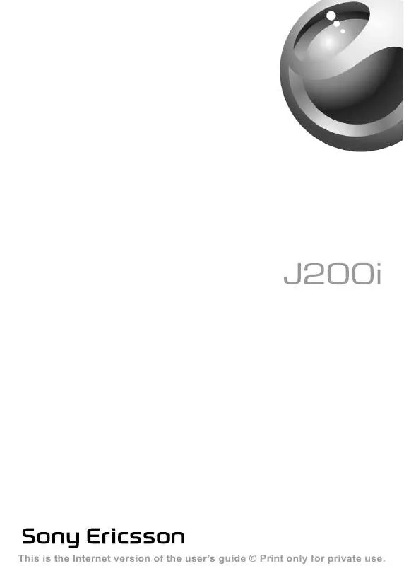 Mode d'emploi SONY ERICSSON J200I