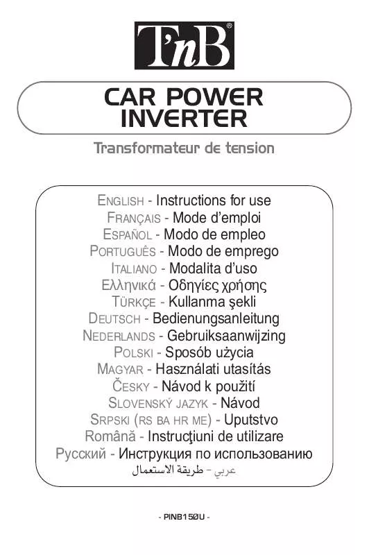 Mode d'emploi TNB CAR POWER INVERTER