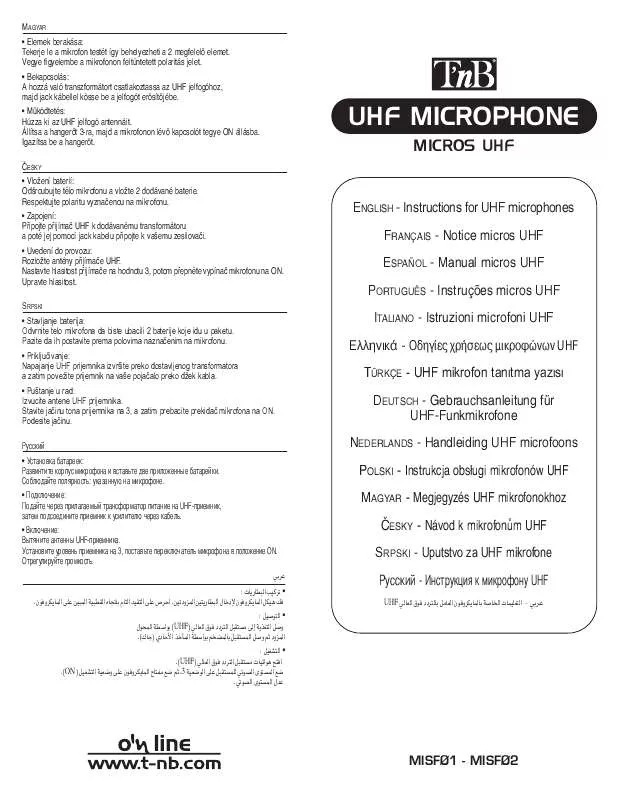 Mode d'emploi TNB MISF01